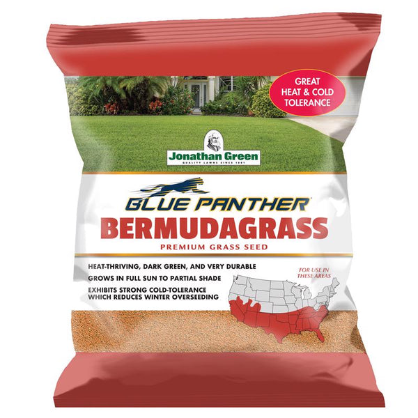Semillas de césped Bermuda Blue Panther de Jonathan Green para pleno sol/sombra parcial, 1 lb
