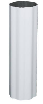 Gutter Downspout, Corrugated Round, White Aluminum, 3-In. x 10-Ft. (Pack of 10)