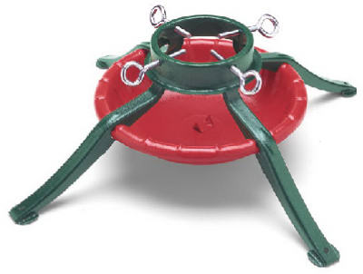 Jack-Post Powder-Coated Red & Green Steel 4-Legs Christmas Tree Stand for Up to 7 ft.