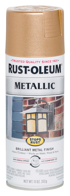 Rust-Oleum Stops Rust Metallic Rose Gold Spray Paint 11 oz. (Pack of 6)