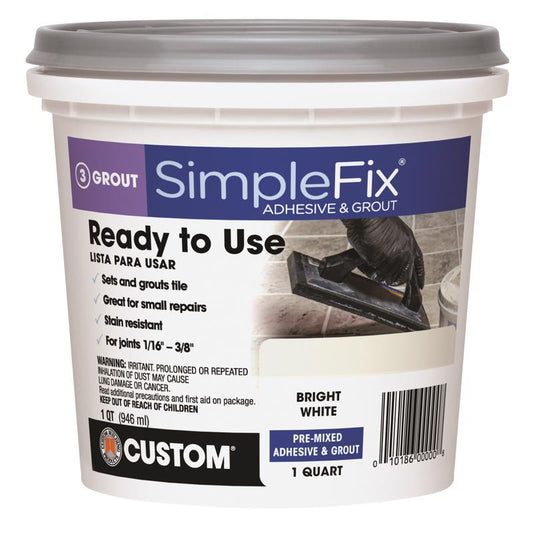 Custom Building Products SimpleFix Indoor White Grout 1 qt. (Pack of 6)