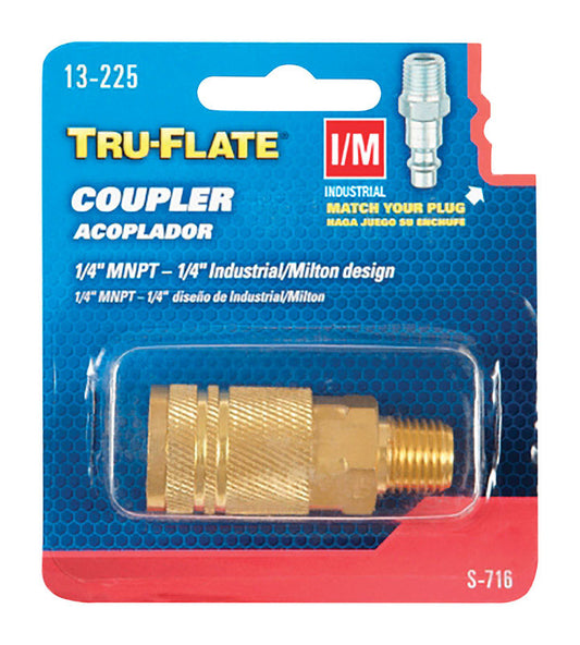 Tru-Flate Brass Quick Change Coupler 1/4 Male 1 pc