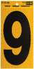 Hy-Ko 5 in. Reflective Black Vinyl Self-Adhesive Number 9 1 pc.