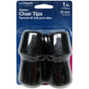 Softtouch Rubber Leg Tip Black Round 1 in. W X 1 in. L 4 pk