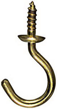 National Hardware Small Gold Solid Brass 1.14 in. L Cup Hook 10 lb 50 pk