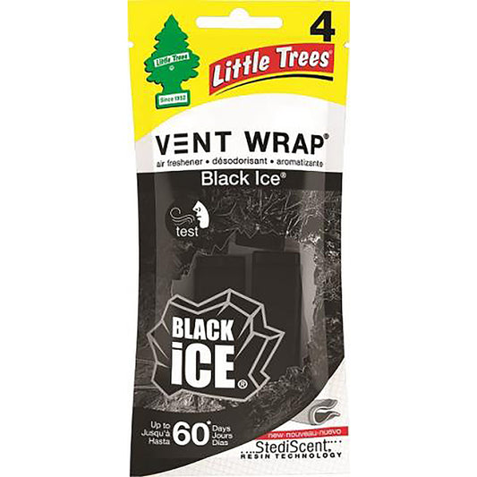 Little Trees Vent Wrap Black Ice Scent Car Air Freshener 4 pk (Pack of 24)