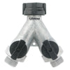 Gilmour Metal Threaded Male Y-Hose Connector with Shut Offs