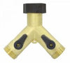 Gilmour Brass Threaded Male Y-Hose Connector with Shut Offs