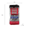 Rhodes American 0000 Grade Medium Steel Wool Pad 12 pk (Pack of 6)