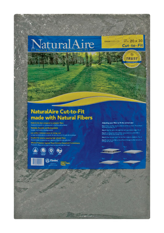 AAF Flanders NaturalAire 20 in. W x 30 in. H x 1 in. D Natural Hair Matted Fiber Latex Pad (Pack of 6)