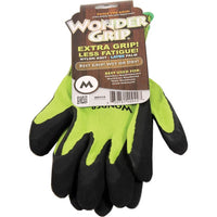 Work Gloves, Double-Coated Latex Palm, Yellow Nylon, Medium