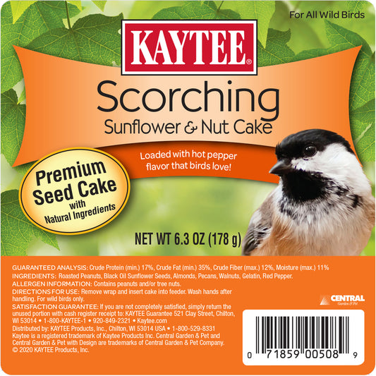 Kaytee Scorching Sunflower & Nut Cake 6.3 Ounces (Pack of 12)
