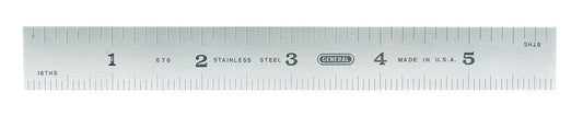 General 6 in. L X 3/4 in. W Stainless Steel Precision Rule Metric