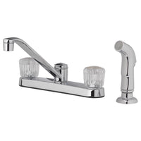 Oakbrook Collection Essentials Two Handle Chrome Kitchen Faucet Side Sprayer Included - Open Box