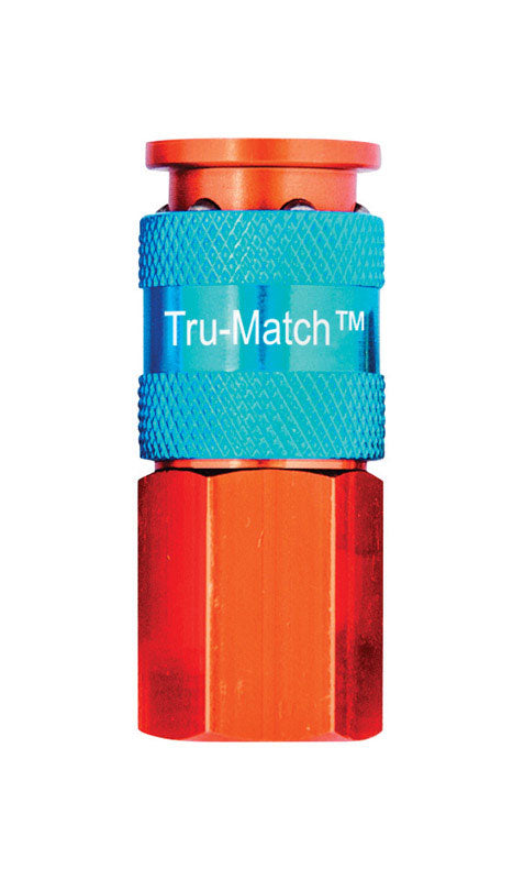 Tru-Flate Tru-Match Aluminum T-Style Universal Coupler 1/4 in.   Female  1 (Pack of 10)
