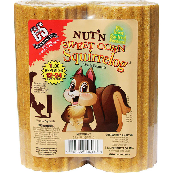 C&S Squirrelog Refill Nut and Sweet Corn 32 oz 2 pk