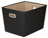 Honey-Can-Do Black Storage Bin with Handles 12.75 in. H X 17.5 in. W X 18.5 in. D Stackable