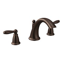 Oil rubbed bronze two-handle low arc roman tub faucet
