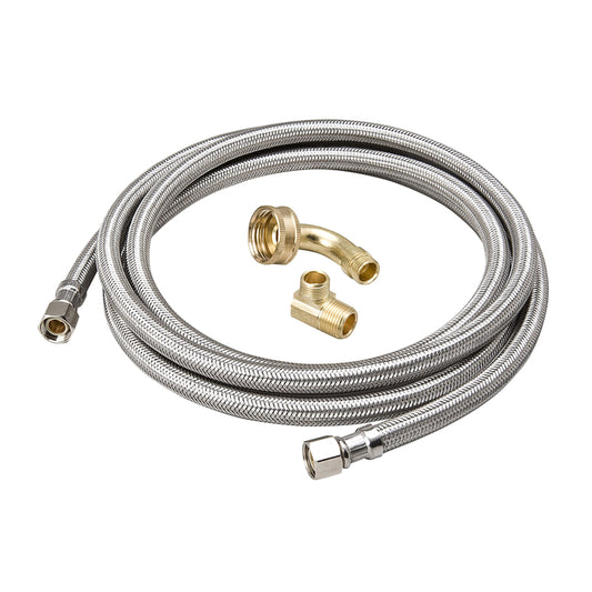 BK Products ProLine 3/8 in. FIP Sizes X 3/8 in. D FIP 48 in. Stainless Steel Dishwasher Supply Line