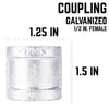 BK Products 1/2 in. FPT x 1/2 in. Dia. FPT Galvanized Malleable Iron Coupling (Pack of 5)