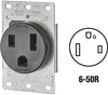 Leviton 50 amps 250 V Duplex Black Outlet 6-50R 1 pk