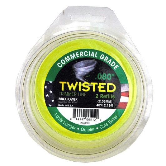 Maxpower 338801C 0.080" X 40' Optic Yellow Twisted Trimmer Line 10 Piece Display