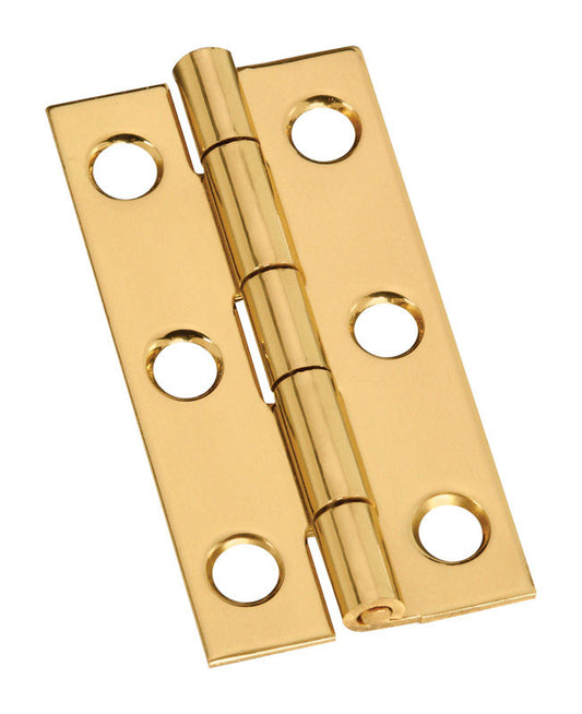 National Hardware 2 in. L Solid Brass Narrow Hinge 2 pk