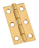 National Hardware 2 in. L Solid Brass Narrow Hinge 2 pk