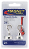 Magnet Source 1.4 in. L X .787 in. W Silver Magnetic Hook 28 lb. pull 2 pc