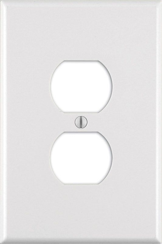 Leviton White 1 gang Plastic Duplex Outlet Wall Plate 1 pk (Pack of 25)