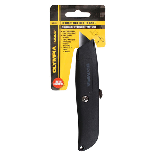 Olympia Tools 7.87 in. Utility Knife Black 1 pc