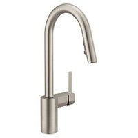 Spot resist stainless one-handle high arc pulldown kitchen faucet