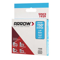 Arrow Fastener T50 3/8 in. W x 1/4 in. L 18 Ga. Wide Crown Heavy Duty Staples 1250 pk (Pack of 4)