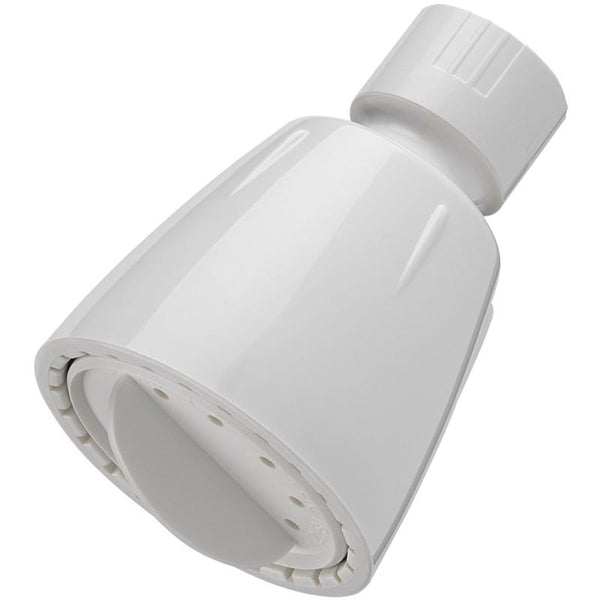 Cabezal de ducha de montaje en pared de plástico ABS blanco Oakbrook Collection, 1 ajuste, 1.8 gpm