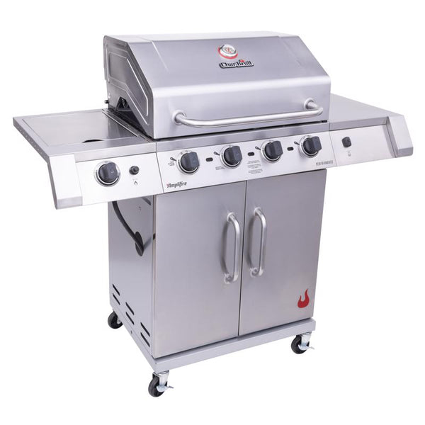Parrilla de acero inoxidable a propano líquido de 4 quemadores de la serie Performance de Char-Broil