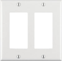 Leviton Decora White 2 gang Thermoset Plastic GFCI/Rocker Wall Plate 1 pk (Pack of 25)