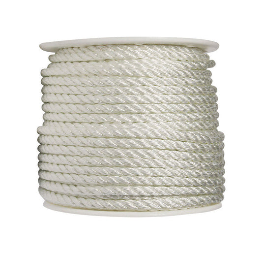 Wellington 1/2 in. Dia. x 300 ft. L White Twisted Nylon Rope (Pack of 300)