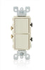 Leviton Decora 15 amps Single Pole Combination AC Quiet Switch Light Almond 1 pk