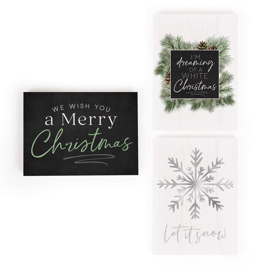 P. Graham Dunn We Wish You A Merry Christmas and I'm Dreaming Of Tabletop Blocks (Pack of 6)