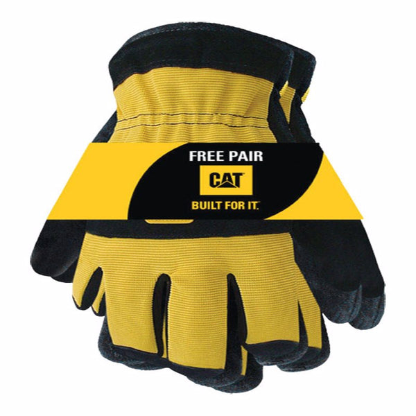 Guantes de trabajo CAT para hombre, palma negra y amarilla, paquete de 2 XL