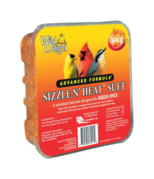 Wild Delight Sizzle N Heat Songbird Wild Bird Food Beef Suet 11.75 oz. (Pack of 12)