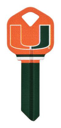 Hillman University of Miami Painted Key House/Office Universal Key Blank Single sided (Pack of 6)