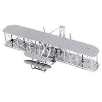 Fascinations Metal Earth Wright Brothers Plane 3D Model Kit Metal Silver