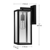 Globe Electric Vintage Matte Black Hardwired 1-Light Hurley Wall Sconce 16 H x 6 W x 8 D in.