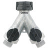 Gilmour Metal Threaded Male Y-Hose Connector with Shut Offs
