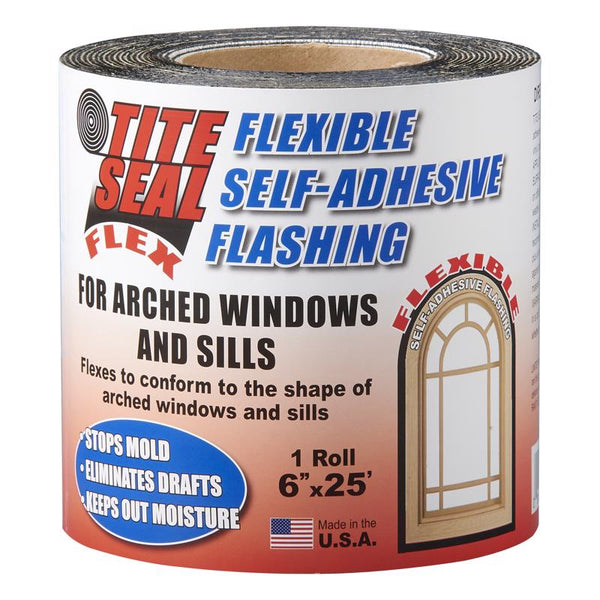 Tapajuntas autoadhesivo de caucho impermeable Tite Seal de 6 pulg. de ancho x 25 pies de largo, color blanco