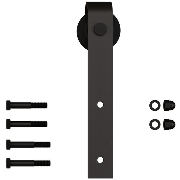 Percha estilo correa de granero con sujetadores (sin riel), color negro mate de Stone Harbor Hardware