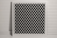 Steelcrest Designer 20 X 20 Hinged White Return-Air Filter Grille, With Washable/Removable Black Filter