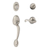 Schlage Plymouth / Flair Satin Nickel Single Cylinder Handleset and Knob Right or Left Handed