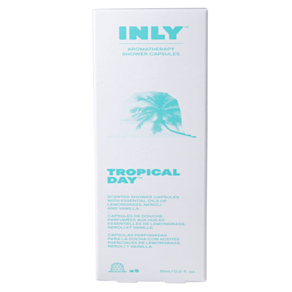 Cápsulas de ducha con aromaterapia INLY Tropical Day, 0,5 oz, paquete de 5